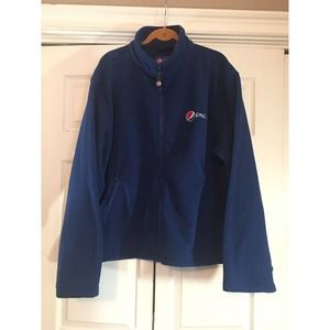 Aramark Pepsi Workers Blue Fleece Zip Up Jacket Coat Size XL Extra Large